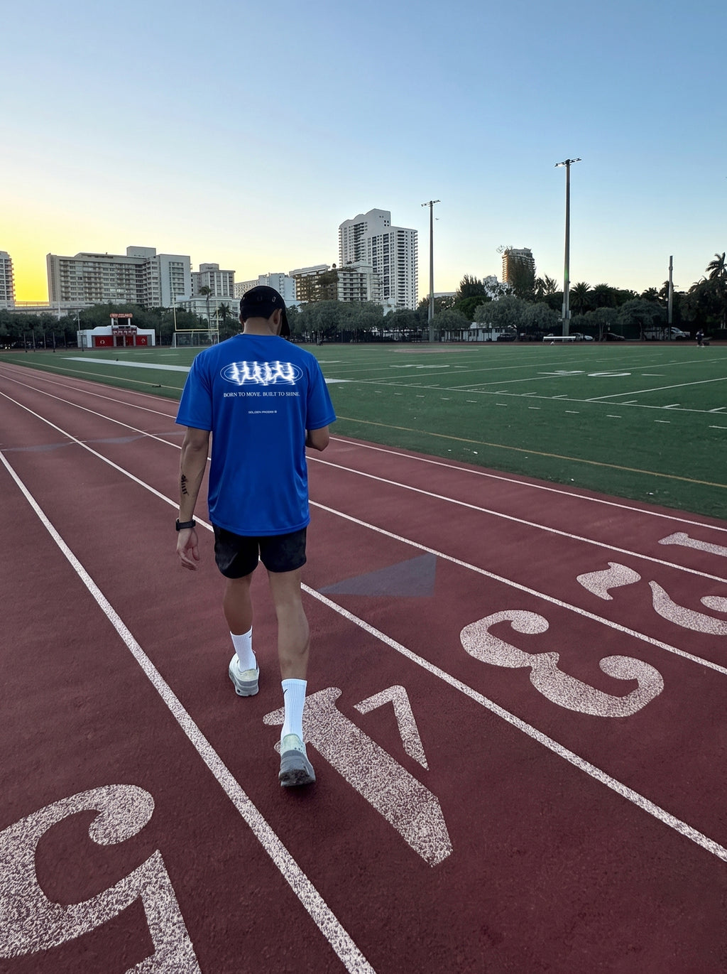 Blue Track Tee
